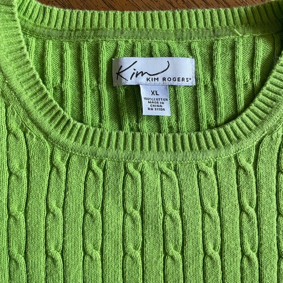 light green XL kim rogers knitted sweater - Picture 2 of 2